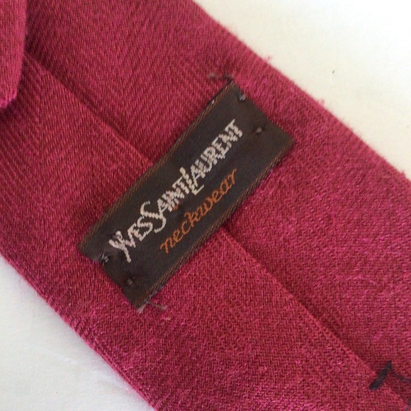 YVES SAINT LAURENT RED TIE NWT VINTAGE - Picture 5 of 9